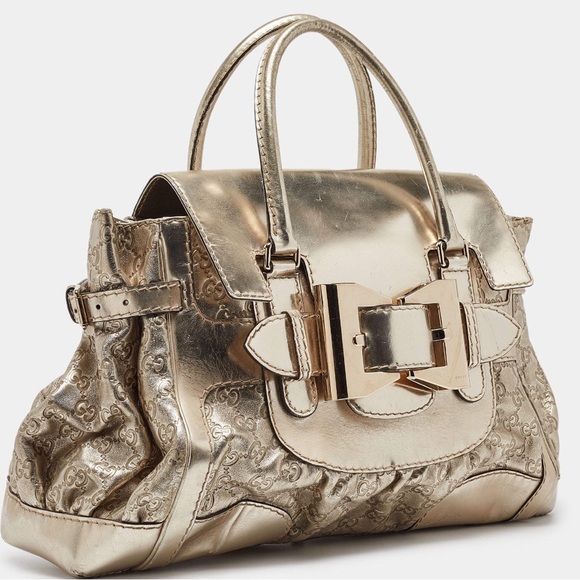 GUCCI Gold Guccissima Leather LargeQueen Satchel. STUNNING! - Picture 3 of 12